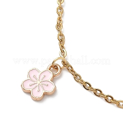 Браслеты с подвесками из цветочного сплава и эмали&nbsp;BJEW-JB12285-03