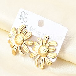 Pendientes de flor de acero inoxidable 304&nbsp;EJEW-P312-03A-G