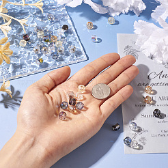 40шт 8 цвета гальванические прозрачные стеклянные бусины&nbsp;EGLA-TA0001-62