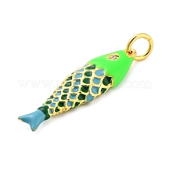 Подвески из латуни микропаве с фианитами и эмалью&nbsp;KK-H527-04G-02