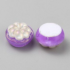 Гальваническое покрытие УФ-лампой непрозрачные фруктовые смоляные кабошоны RESI-CJC0021-18B