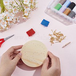 1袋入りDIYストリングアートキット  木の板入り  金属釘  ポリエステル糸  ミックスカラー  ハート  16x2.5mm  ピン：1mm  54pc&nbsp;DJEW-WR0001-22A