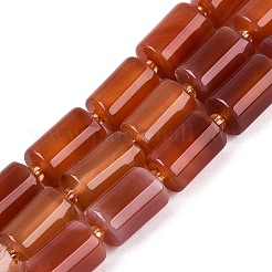 天然石瑪瑙ビーズ連売り  染め  コラム  シードビーズで  チョコレート  11.5~13x7.5~8.5mm  穴：1.2~1.5mm  約27~28個/連  14.37~15.16インチ（36.5~38.5cm）&nbsp;G-N362-20A-06