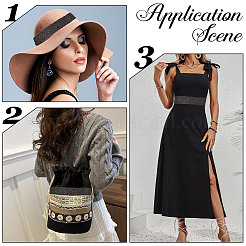 Полиэстер с кружевной отделкой в виде пайеток&nbsp;OCOR-WH20073-01D