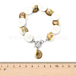 Armbänder mit Anhängern aus natürlicher Shiva-Augenmuschel&nbsp;BJEW-JB14014