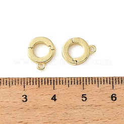 真鍮製のリング留め具  ラックめっき  長持ちメッキ  鉛フリー＆カドミウムフリー  18KGP本金メッキ  11.5x9.5x2mm  穴：1.4mm&nbsp;KK-CBA9CBD-09G