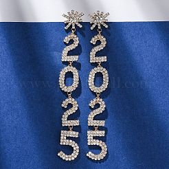 Латунь горный хрусталь серьги&nbsp;LS-EJEW-Q012-02G