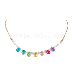 Colliers pendentifs en verre et perles de coquillage&nbsp;NJEW-TA00225