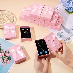 Прямоугольные бумажные подарочные коробки для хранения ювелирных изделий с бантом&nbsp;CON-TAC0014-12E