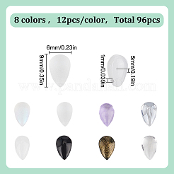 96 шт. 8-х цветные стеклянные подвески-капли&nbsp;GLAA-HY0001-50B