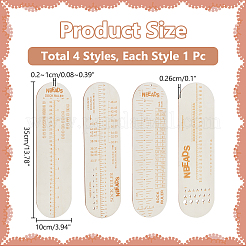 4шт. 4 стиля деревянной линейки для вязания TOOL-NB0002-12