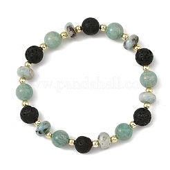 Braccialetti elasticizzati con rondelle di larimar naturale&nbsp;BJEW-JB14433-01