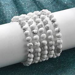 Натуральный Howlite бисерные браслеты простирания&nbsp;BJEW-Q692-42-8mm