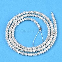 天然バロックケシパール養殖淡水パールビーズ連  有核真珠  ポテト  乳白色  2~3x2~4mm  穴：0.5mm  約164~174個/連  15.35インチ（39cm）&nbsp;X-PEAR-N013-02J