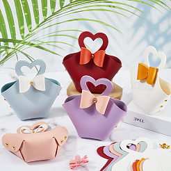 10 набор 5 цветов из искусственной кожи своими руками наборы для изготовления кошелька в форме сердца и цветка PURS-CL0001-02