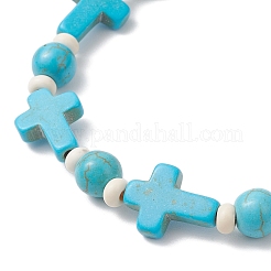 Браслеты из синтетического бирюзового бисера для мужчин и женщин BJEW-JB12373-02