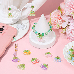 30шт 6 цвета прозрачные стеклянные подвески&nbsp;FIND-SC0019-73