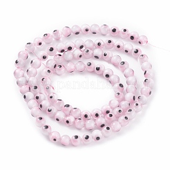 Handgefertigte Murano bösen Blick runde Perle Stränge&nbsp;LAMP-L055-4mm-17