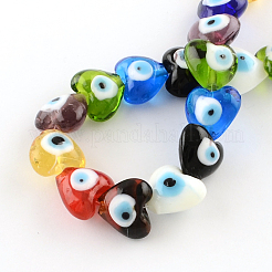 Сердце сглаза Lampwork бисера пряди&nbsp;X-LAMP-R119-M