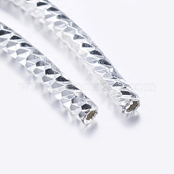 真鍮製チューブビーズ  多面カット  カーブ  ミックスカラー  34x2mm  穴：1mm&nbsp;KK-K197-40