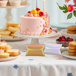 30 шт. 2-цветные складные бумажные коробки для хранения конфет CON-TA0001-31