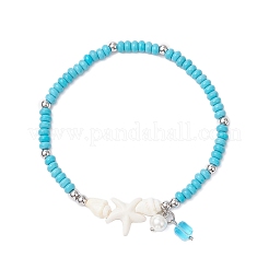 2 шт. браслеты с подвесками из ракушек-труб 2 цветов BJEW-JB12374