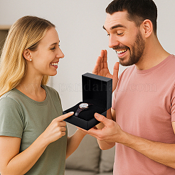 Черные бумажные коробки для часов с откидной крышкой и подушечкой внутри&nbsp;CON-WH0816-018A