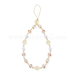 Сплав стеклянные бусины телефон ремешок цепи HJEW-MZ00300