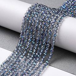 Transparentes perles de verre de galvanoplastie brins&nbsp;GLAA-H021-01B-HP01