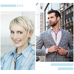 2 шт. 2 стиля ожерелье-лариат с головой быка и звездой для мужчин и женщин&nbsp;NJEW-GF0001-06