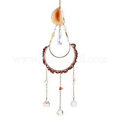 Подвески из лунного металла и натуральной красной яшмы AJEW-Q143-08