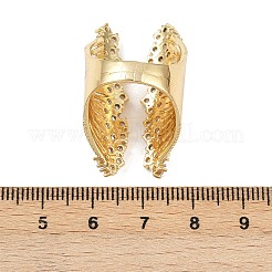 Латунные микро проложить манжеты кольца кубического циркония RJEW-C140-04G