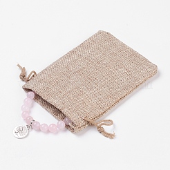 Естественно розовый кварц стрейч браслеты&nbsp;X-BJEW-JB03771-04