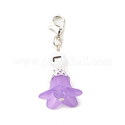 Decoración colgante acrílico transparente flor esmerilada&nbsp;HJEW-JM00628-01