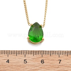 Подвеска из нержавеющей стали 304 с зеленым кубическим цирконием для женщин NJEW-C078-01B-G