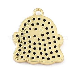 Pendentifs en laiton de placage de rack avec zircone cubique&nbsp;KK-D031-04G-01
