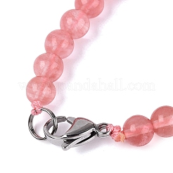 Collares con cuentas redondas y cónicas de vidrio de cuarzo cereza&nbsp;NJEW-N064-03M