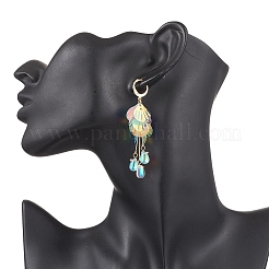 Серьги-ракушки из нержавеющей стали и смолы EJEW-TA00707