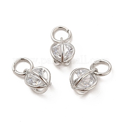 Подвески из латуни с покрытием из прозрачного кубического циркония&nbsp;KK-E081-09P