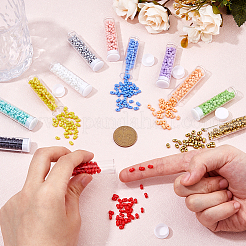 852шт 12 цвета краска для выпечки стеклянный бисер SEED-HS0001-05