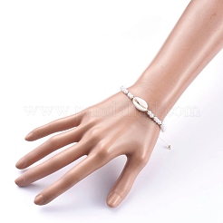 Регулируемые нейлоновые нити плетеные браслеты из бисера BJEW-JB05211-01