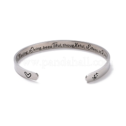 Открытый браслет-манжета из нержавеющей стали 304 BJEW-G653-01P-02