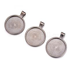 Плоские круглые сеттинги сплава кулон кабошон PALLOY-A15654-B