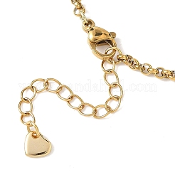 Браслеты с подвесками из натуральных смешанных драгоценных камней и бусин из нержавеющей стали 304 BJEW-JB12870