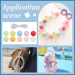 100 шт. 10-х цветные круглые светящиеся силиконовые бусины SIL-PH0001-20