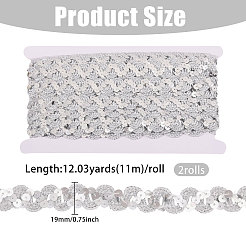 Полиэстер с пайетками волнистая бахрома отделочная лента&nbsp;OCOR-WH0111-96A