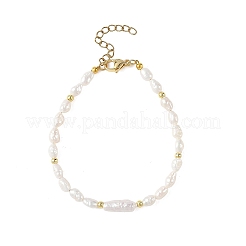Natürliche kultivierte Süßwasserperlen-Perlenarmbänder für Frauen&nbsp;BJEW-JB14154