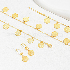Комплекты ожерелий и серег с винтажными латунными монетами для женщин UG1537