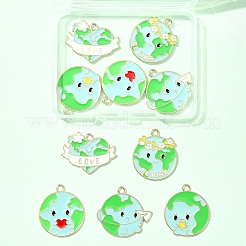 10 шт. 5 стиля подвески из сплава эмали&nbsp;ENAM-FS0002-18