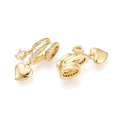 Латунные микропаве прозрачные подвески с фианитом&nbsp;KK-T075-88G